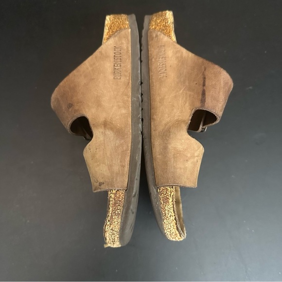 Birkenstock Arizona Slip On Brown Soft Leather 38 Two Adjustable Straps *Read* - Picture 9 of 11